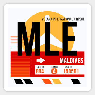 Maldives (MLE) Airport // Sunset Baggage Tag Sticker